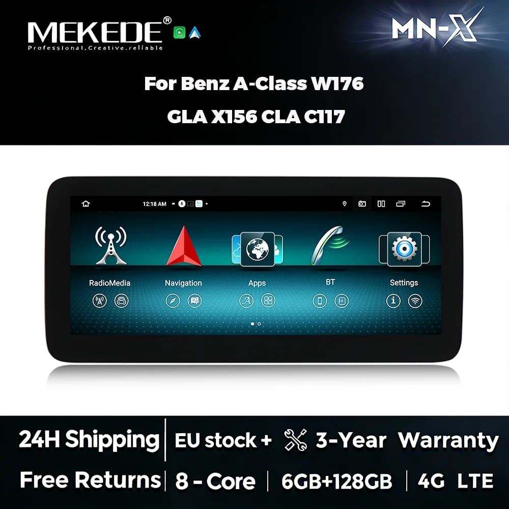MEKEDE 10,25" Android 14 Auto Smart System für Mercedes Benz A-Klasse W176 GLA X156 CLA C117 Wireless CarPlay Android Auto Multimedia Video Player
