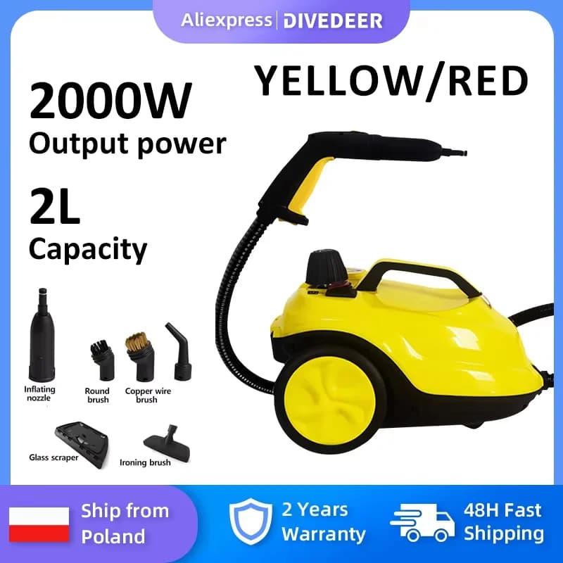 DIVEDEER Dampfreiniger 2000 W, multifunktionale Hochtemperatur-Sterilisation und Desinfektion, Auto-Innenboden, Küche