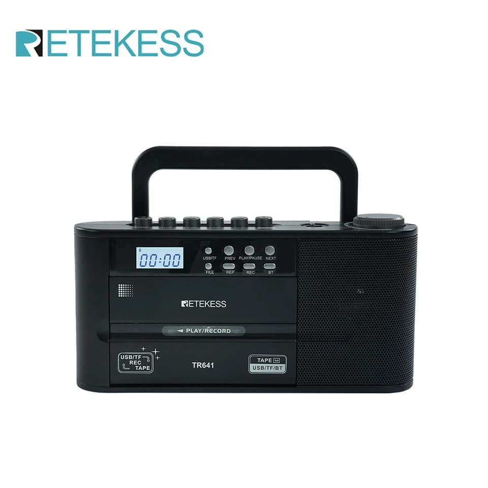 Retekess TR641 Radio AM FM Radio Tragbare Vintage Kassette Radio Transcription Funktion Dual Netzteil Lautsprecher Aufnahme