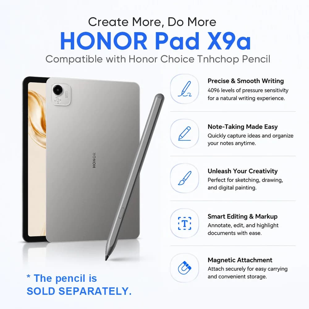 HONOR Pad X9a 11,5-Zoll LCD-Display 120Hz Bildwiederholrate 1,07B Farben 400 nit Helligkeit, Snapdragon 685 WIFI Octa-Core, 8300mAh Akku