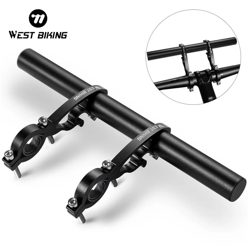 WEST BIKING MTB Carbon Lenker Extender Rennrad Integrierter Griff Aluminium Verlängerungsstange Fahrradcomputer Licht Telefonständer