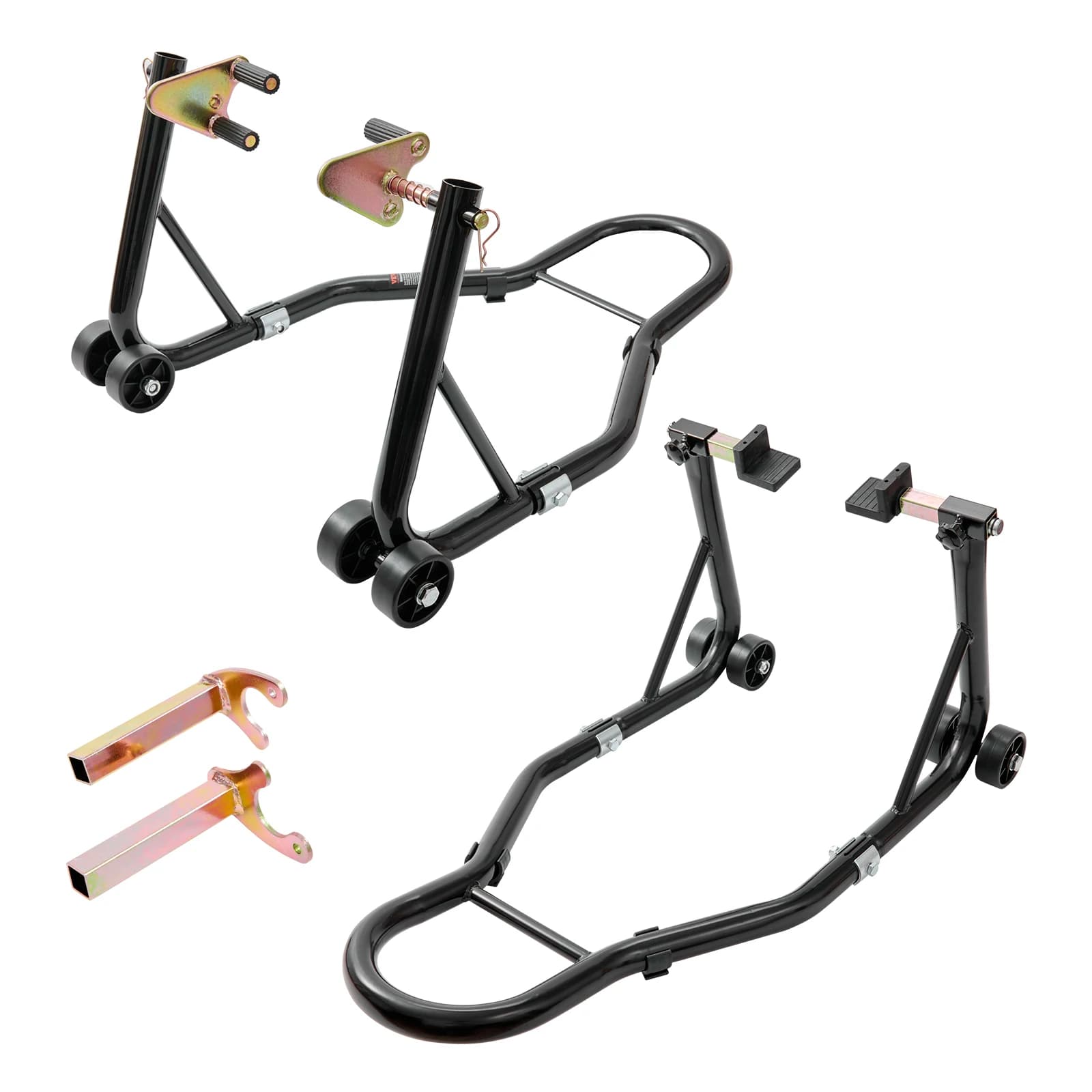 SucceBuy Motorrad-Ständerlift, 850 lbs, vorne und hinten, Combo-Ständer, Hebeständer, Vorder- und Hinterrad, Gabelständer, robuster