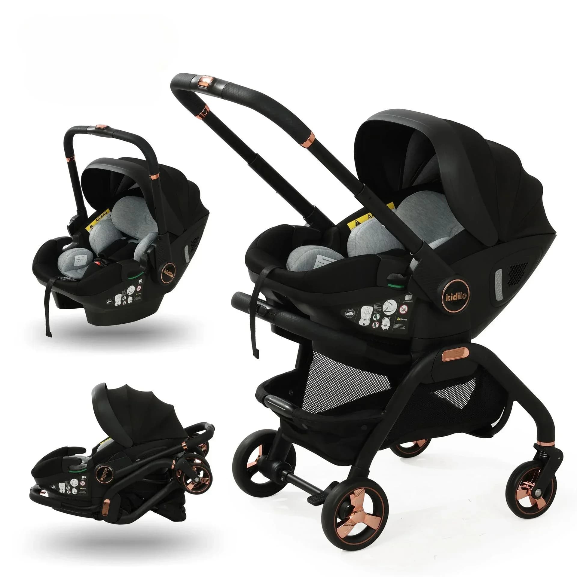 Tragbarer 3-in-1-Kinderwagen Neugeborenen-Schlaf korb Multifunktions-Kindersitz Luxus-Kinderwagen faltbar