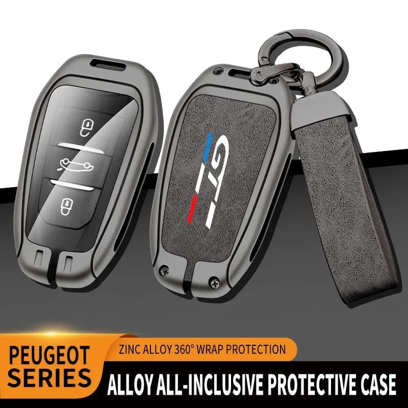Auto Zink-legierung Schlüssel Fall Tasche Für Peugeot GTLine 207 307 407 208 308 408 508 2008 3008 4008 5008 RCZ Auto Schlüssel Kette Metall