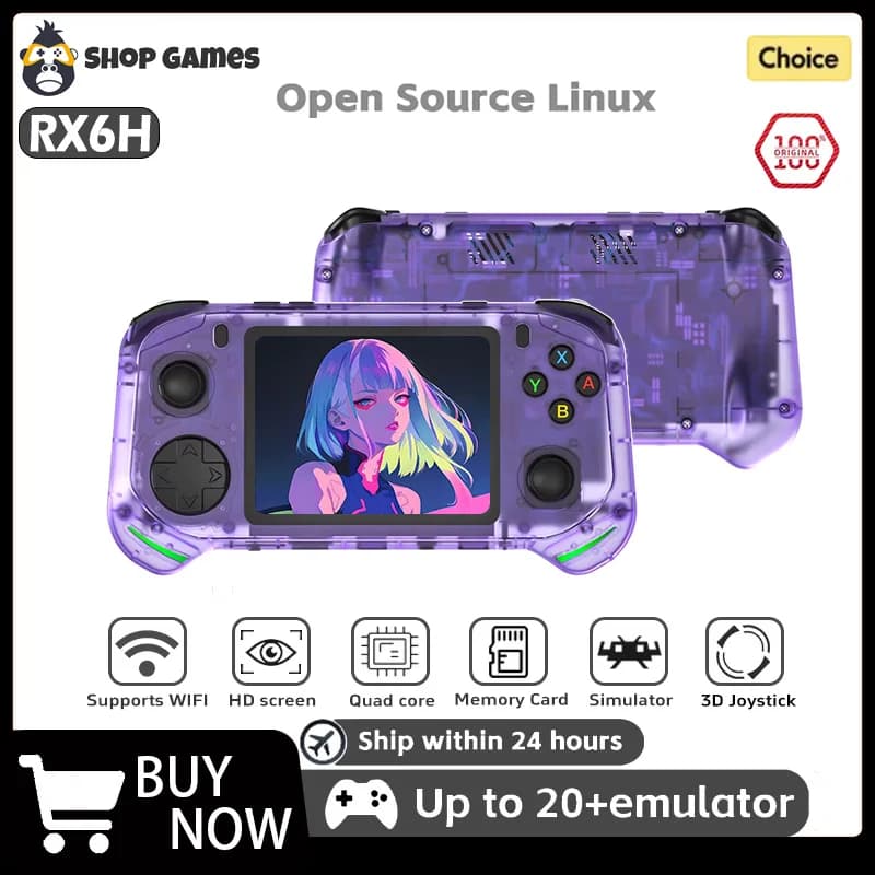 RX6H Retro Handheld Spielkonsole Linux System 3,5 Zoll IPS Bildschirm Tragbare Tasche Video Player 64GB 128GB Spiele kind Geschenk