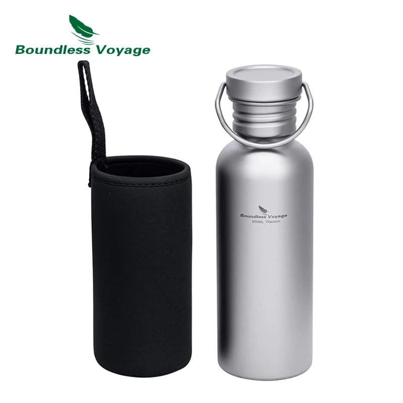 Boundless Voyage Titan-Wasserflasche mit breiter Öffnung, wiederverwendbare Sport-Trinkflasche für Camping, Wandern, Picknick, Klettern, Laufen