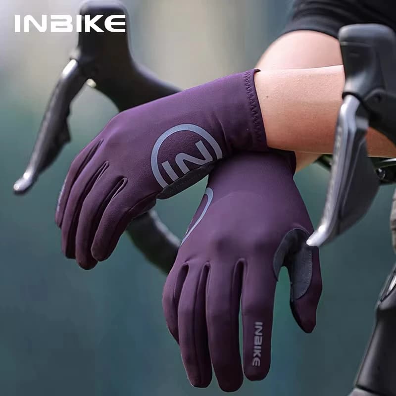INBIKE 2024 Fahrradhandschuhe, gelpolstert, für Herren, Herbst und Winter, Fleece, Rennradhandschuhe, MTB, Vollfinger-Touchscreen, Fahrradzubehör