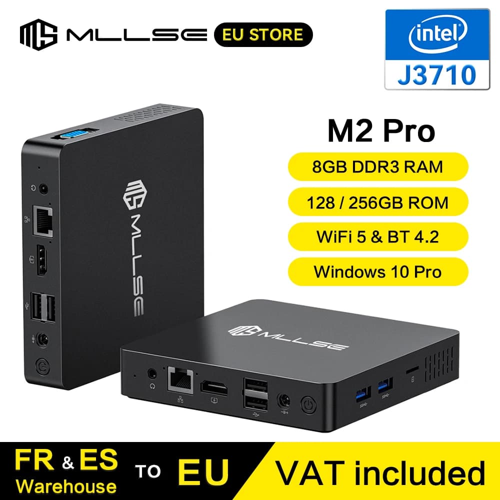 Mini-PC MLLSE M2 Pro, Prozessor Intel J3710, 8 GB RAM, ROM Go, Wi-Fi 5, BT 4.2, Windows 10 Miniatur-Schreibtischcomputer