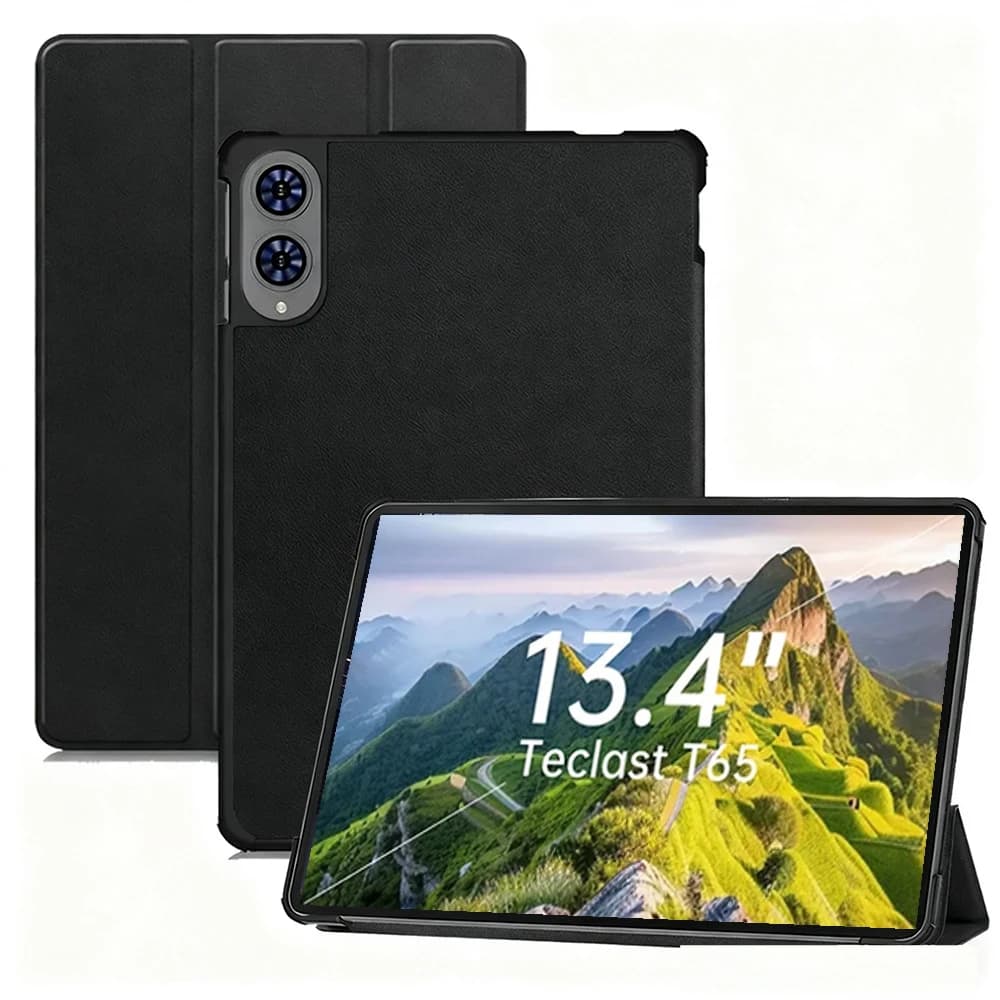 Funda-Hülle für Teclast T65 2025, 13,4-Zoll-Tablet-PC, dreifach gefaltete Standabdeckung mit harter Rückseite