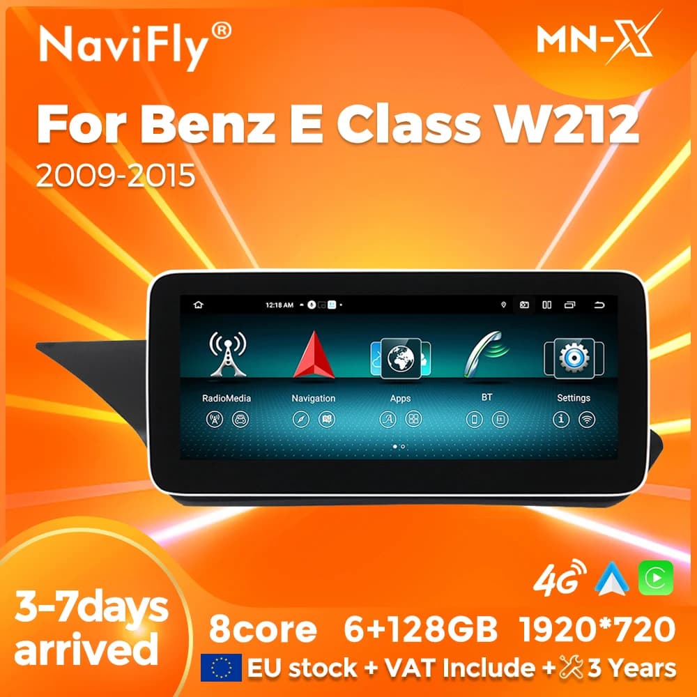 Navifly android 14 4g lte carplay all-in-one für mercedes e-klasse w212 s212 auto multimedia player android auto apple carplay