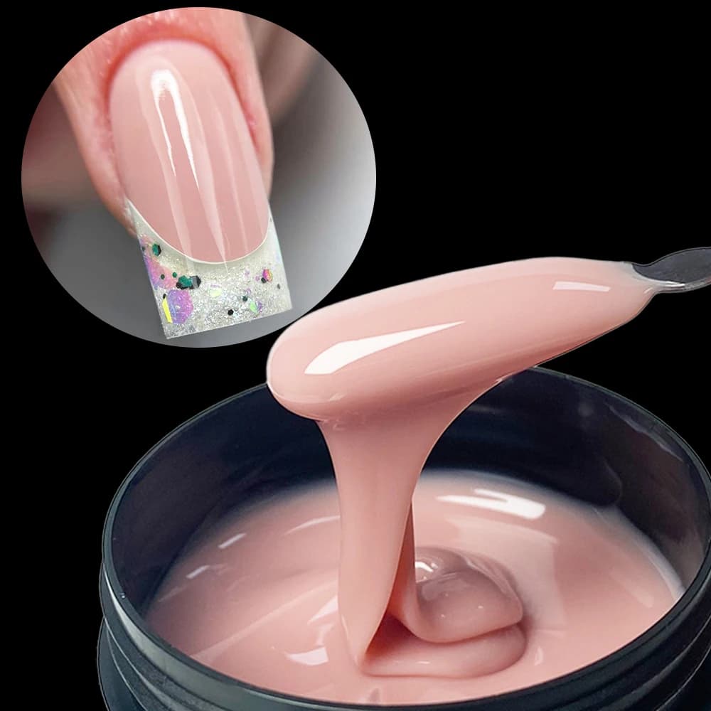 Jillnails Hema TPO-freies Nude Builder Nagelgel 100g/50 Selbstnivellierendes Gel Dickflüssig für Nagelverlängerung Aushärtung mit UV-LED-Lampe