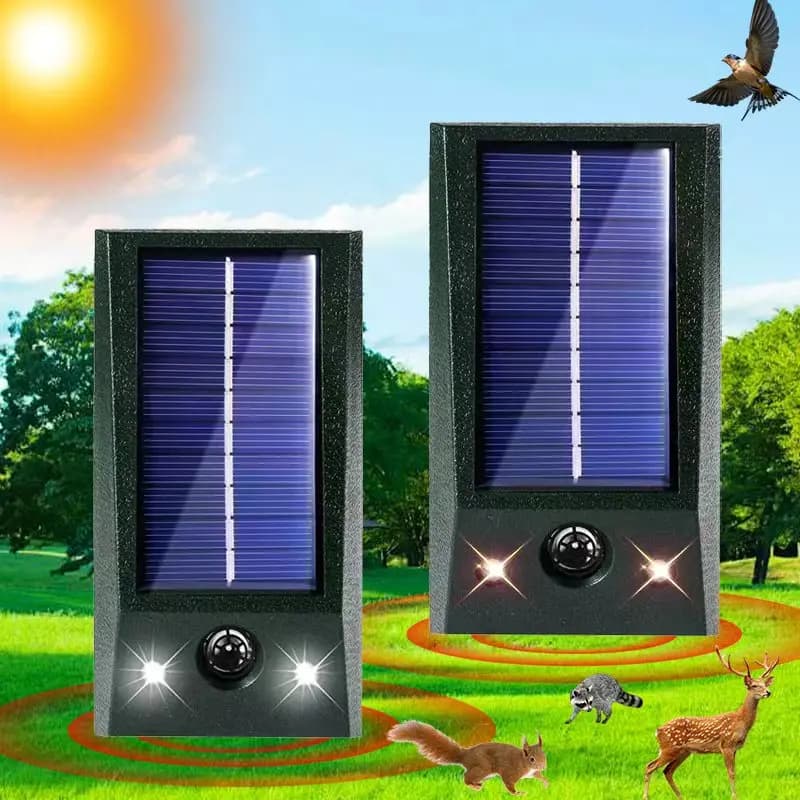 Solar-Tiervertreiber, Ultraschall-Abschreckung, Zwei-Modus-Einstellung, IP66, wasserdicht, geeignet für den Garten im Innenhof