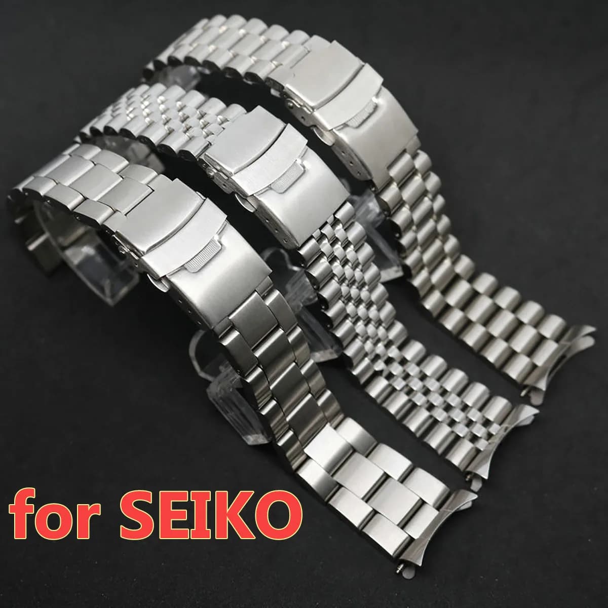 Gebogenes Armband für Seiko Luxus-Uhrenarmband aus massivem Edelstahl, 18/19/20/21/22/24/26 mm, Arc-End-Gürtel, Herrenuhr-Zubehör
