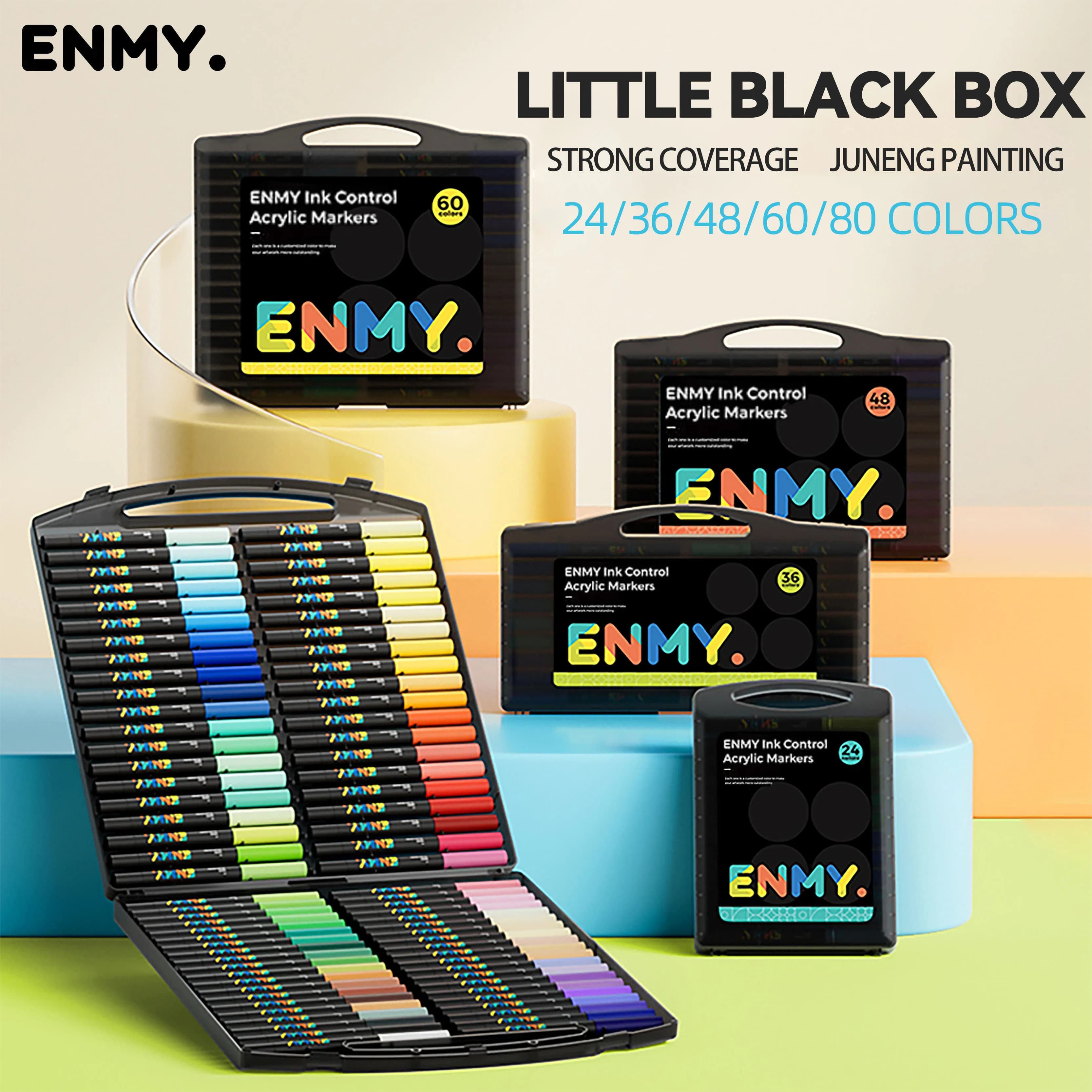 ENMY Acrylfarben-Marker, weicher Kopf, direkte Flüssigkeit, Graffiti-Malerei, schnell trocknende Pigmente, Künstlerbedarf für Filze