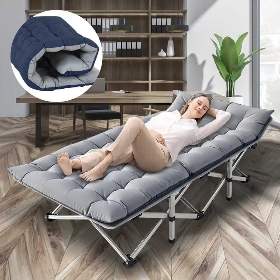 Zusammenklappbares Campingbett, Campingbetten, tragbar, robust, Outdoor-Campingbett für Erwachsene, Zuhause, Strand, Wohnmobil, Mittagspause, 200 kg