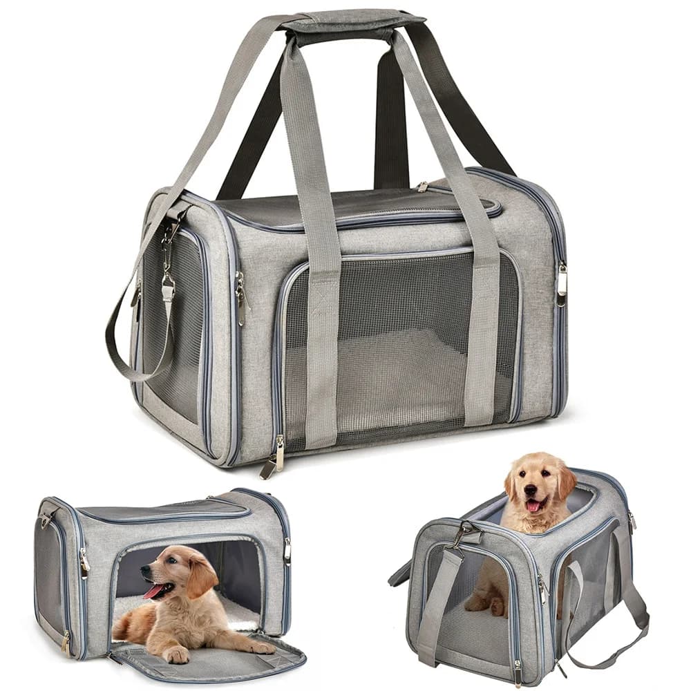 Hunde-Tragetasche, weicher Seitenrucksack, Katzen-Haustier-Tragetaschen, Hunde-Reisetaschen, zugelassener Transport für kleine Hunde und Katzen,