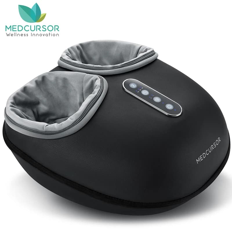 Medcursor Shiatsu Fußmassagegerät mit Wärmeroller, Muskelentspannung, Schmerzlinderung, elektrische, vollständig umwickelte Fußmassage