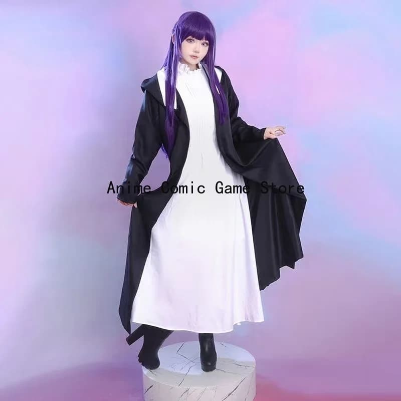 Auf Lager XS-2XL Farn Cosplay Kleid Perücke Haarspange Anime Frieren Beyond Journey's End Cosplay Halloween Party Outfits für Frauen
