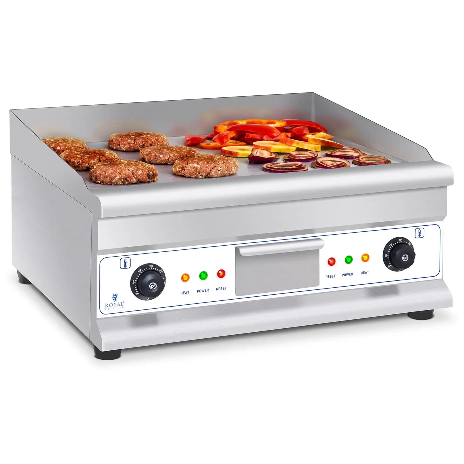 Doppel-elektro-grillplatte 60 cm Glatt 2 × 3.200 W - Elektro-grillplatten by Royal Catering