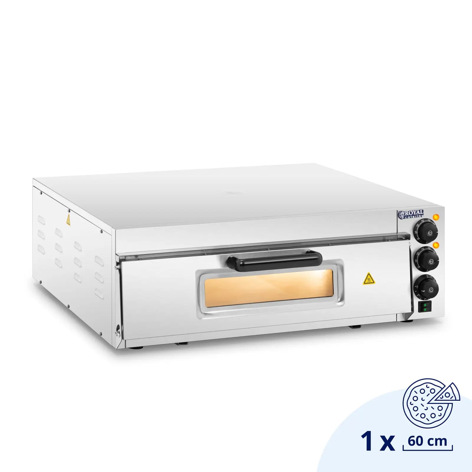 Elektro-pizzaofen 1 x 60 cm 1 Kammer 3000 W 230 V Manuell Glastür Royal Catering -  by