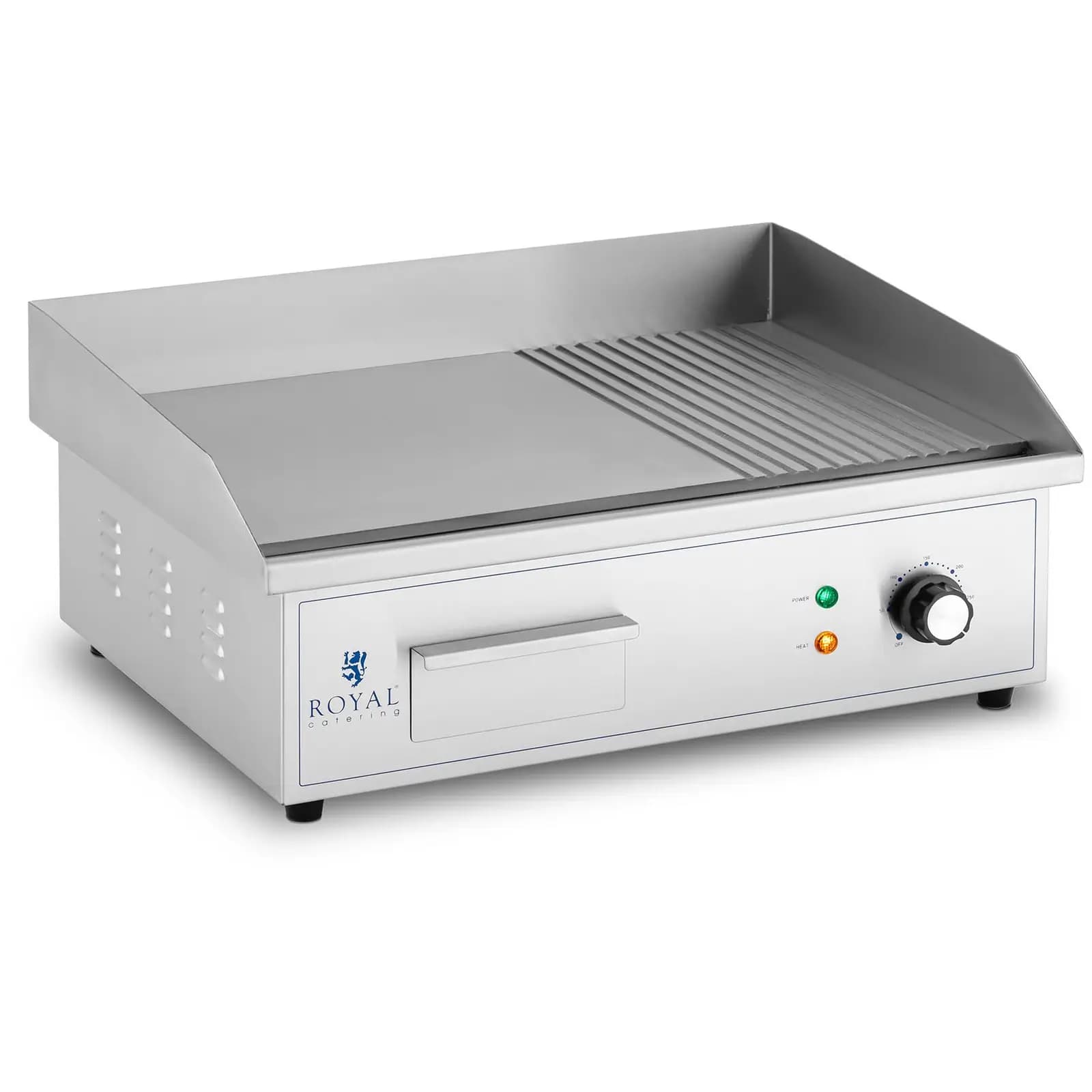 Elektro Grillplatte 548 x 350 mm Ribber + Flat 3.000 W - Elektro-grillplatten by Royal Catering