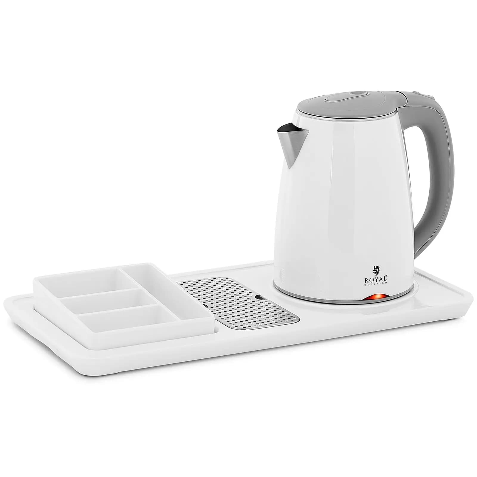 Professioneller Hotel-wasserkocher Weiß 1,2 L 1800 W – mit Kaffee- und Teestation - Heißwasserspender by Royal Catering