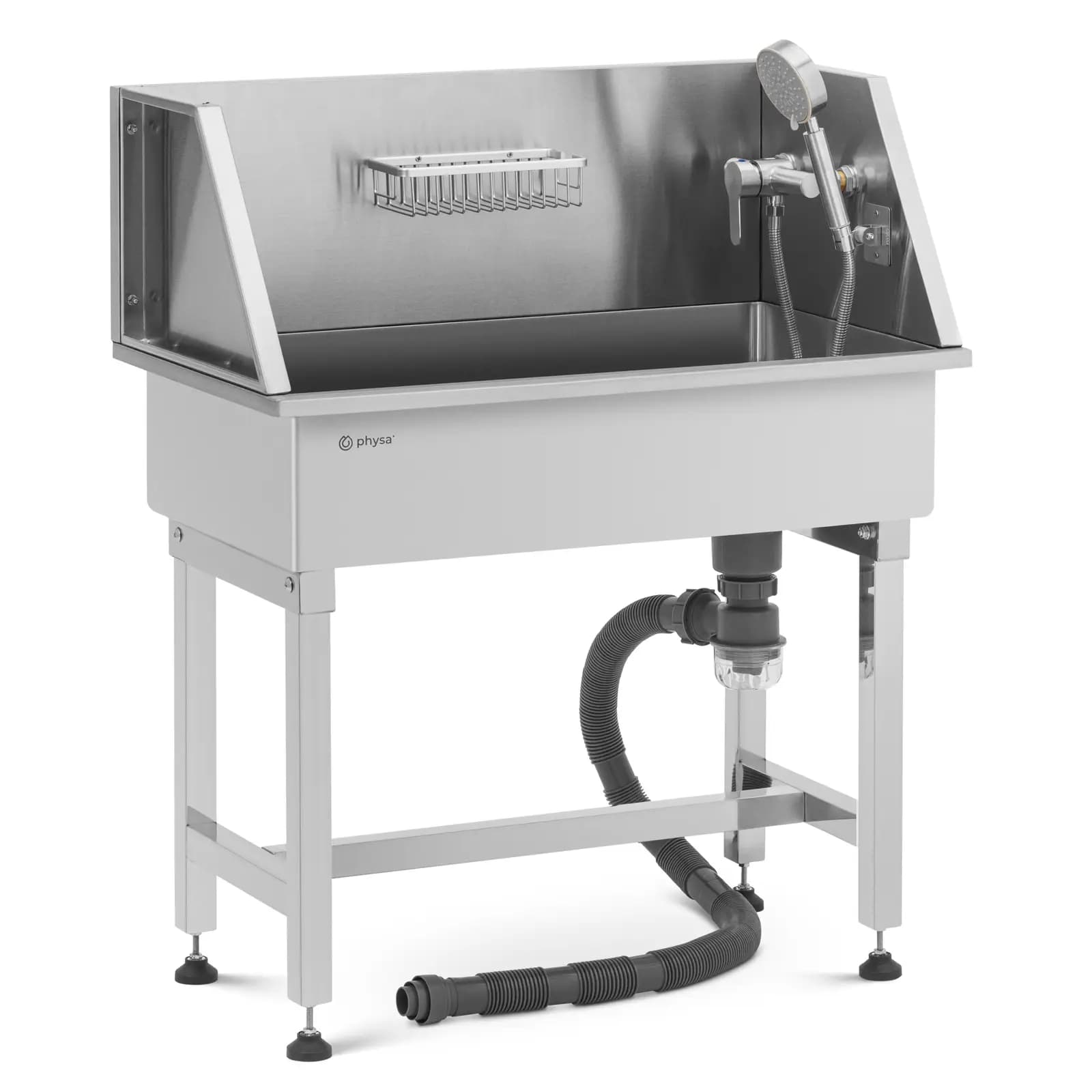 Hundebadewanne Edelstahl bis 60 kg - Tierbedarf by Physa