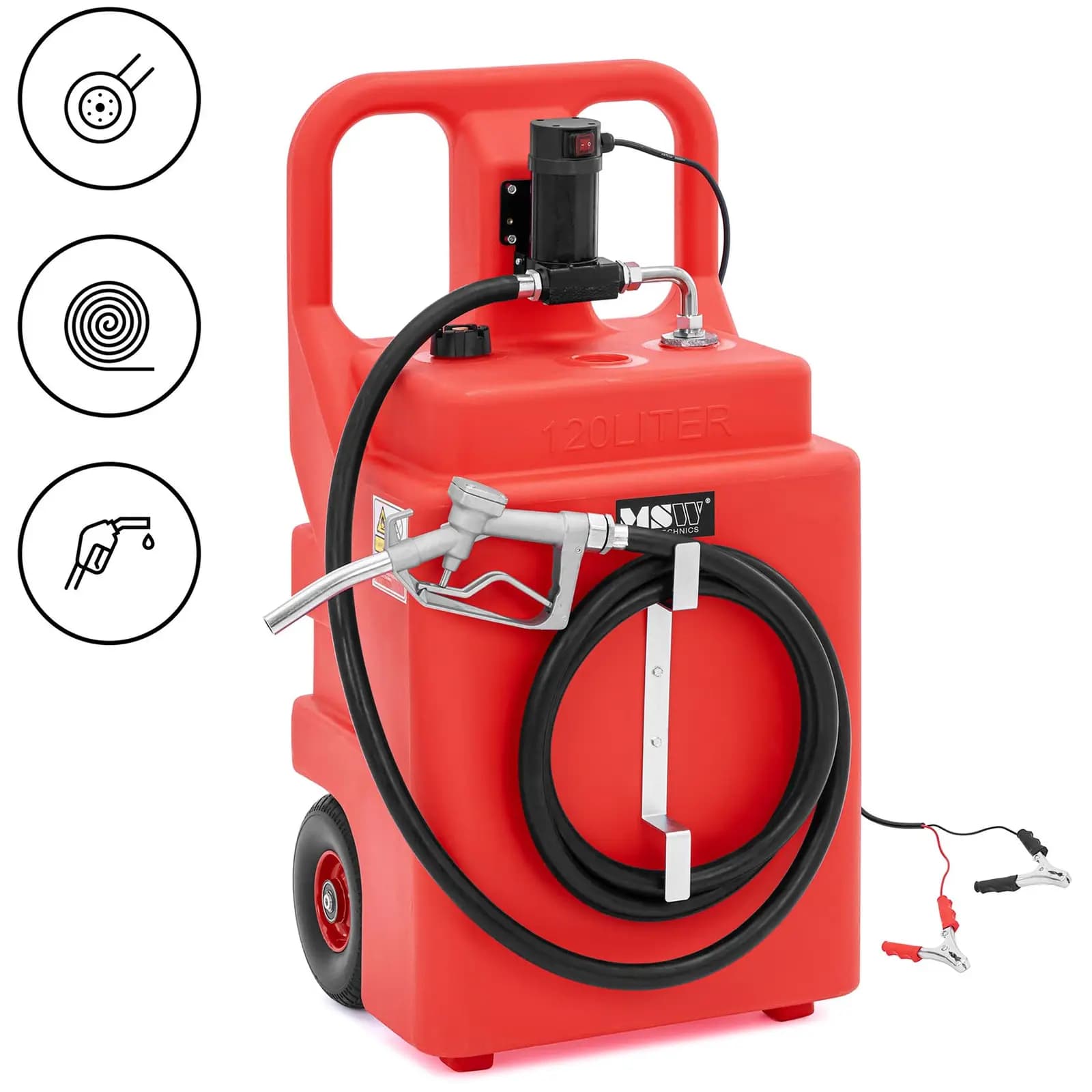 Mobile Tankstelle mit Elektrischer Pumpe, Zapfhahn und Räder 120 l 40 L/min - Dieselpumpen by MSW