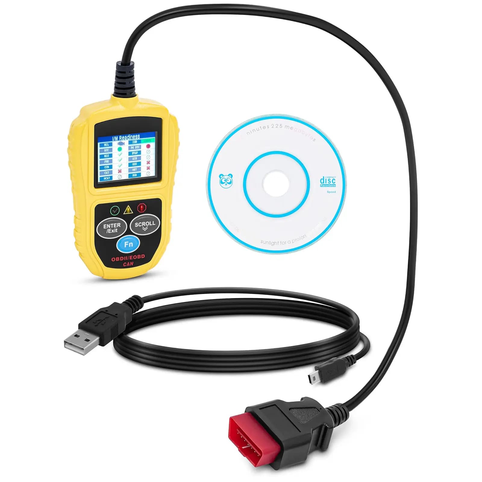 Obd2-diagnosegerät 8 18 V LCD Fehlercodes / VIN / ID / CVN / PCM / ECU / MIL etc. - Batterietester by MSW