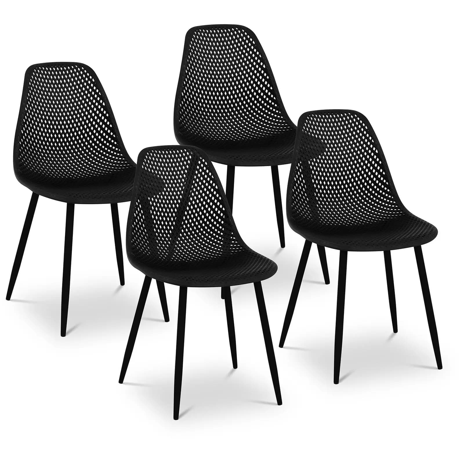 Stuhl 4er Set bis 150 kg Sitzfläche 46 x 51,5 cm Schwarz - Stühle by Fromm & Starck