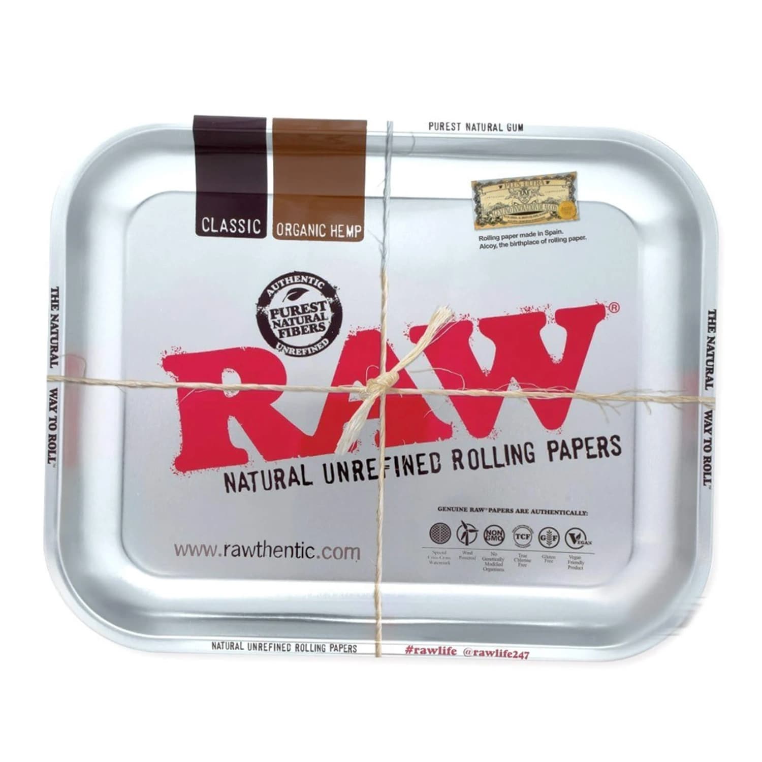 RAW – Großes silbernes Metall-Drehtablett