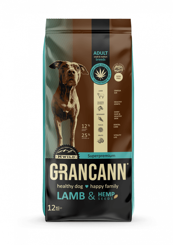 Grancann Lamm & Hanfsamen - Hanffutter für kleine und mittelgroße Rassen, 12kg