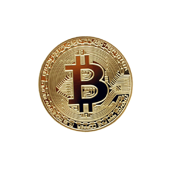 Bitcoin-Münze golden