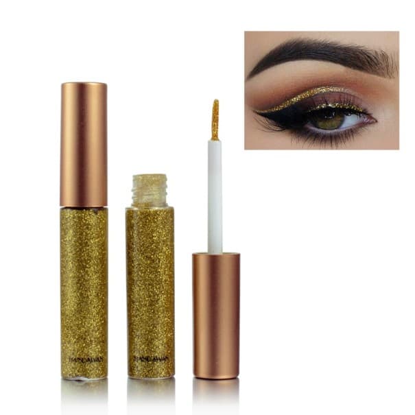 Bunter Glitzer-Eyeliner gelb