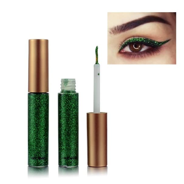 Bunter Glitzer-Eyeliner grün