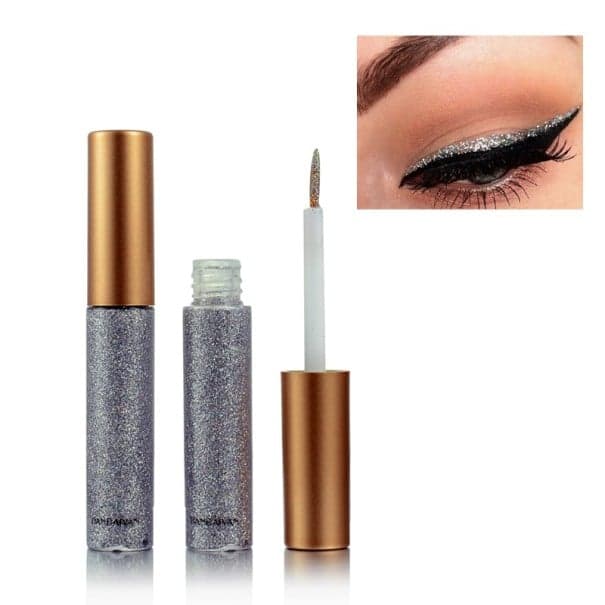 Bunter Glitzer-Eyeliner silbern