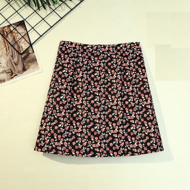 Damen-Minirock mit Blumen A1062 S 3