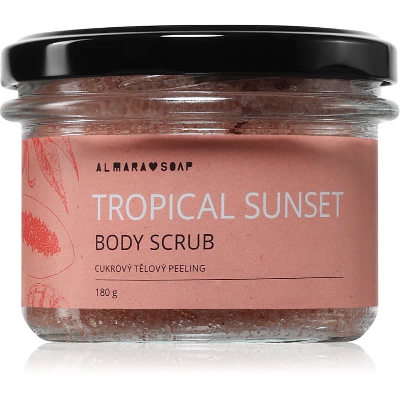 Almara Soap Body Scrub Körper-Peeling mit Zucker für Cellulite mit Duft Tropical Sunset 180 g