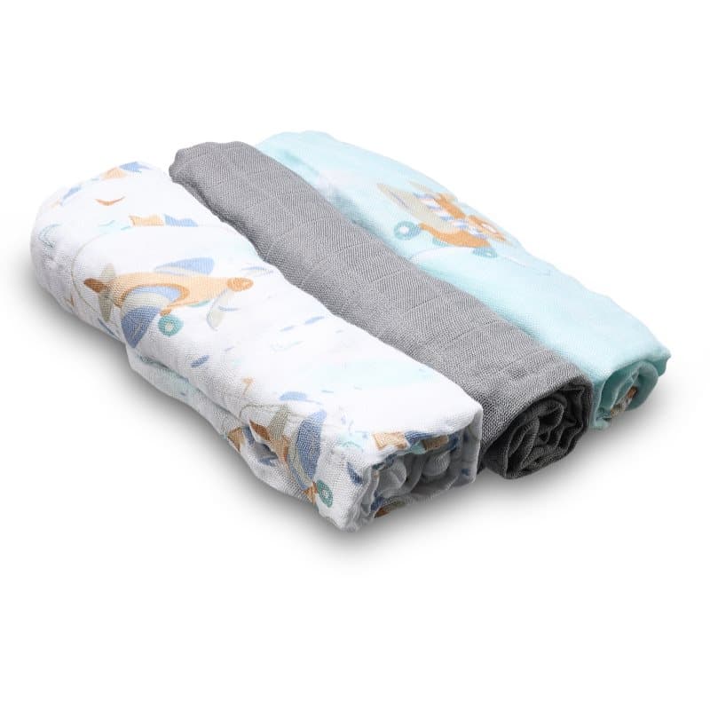 BabyOno Natural Bamboo Diapers Blue-Grey Stoffwindeln 70x70 cm 3 St.