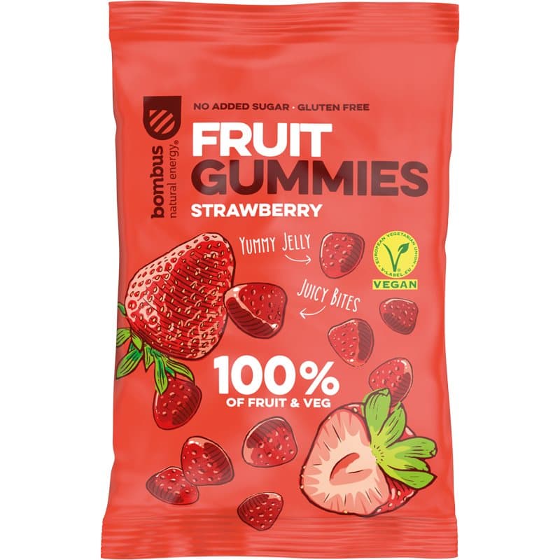 Bombus Fruit Gummies Fruchtbonbons Geschmack Strawberry 35 g