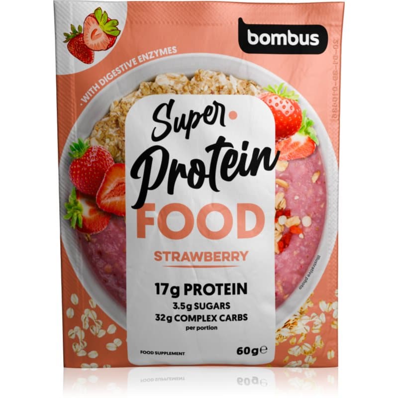 Bombus Super Protein Food Instant-Brei mit Protein Geschmack Strawberry 60 g