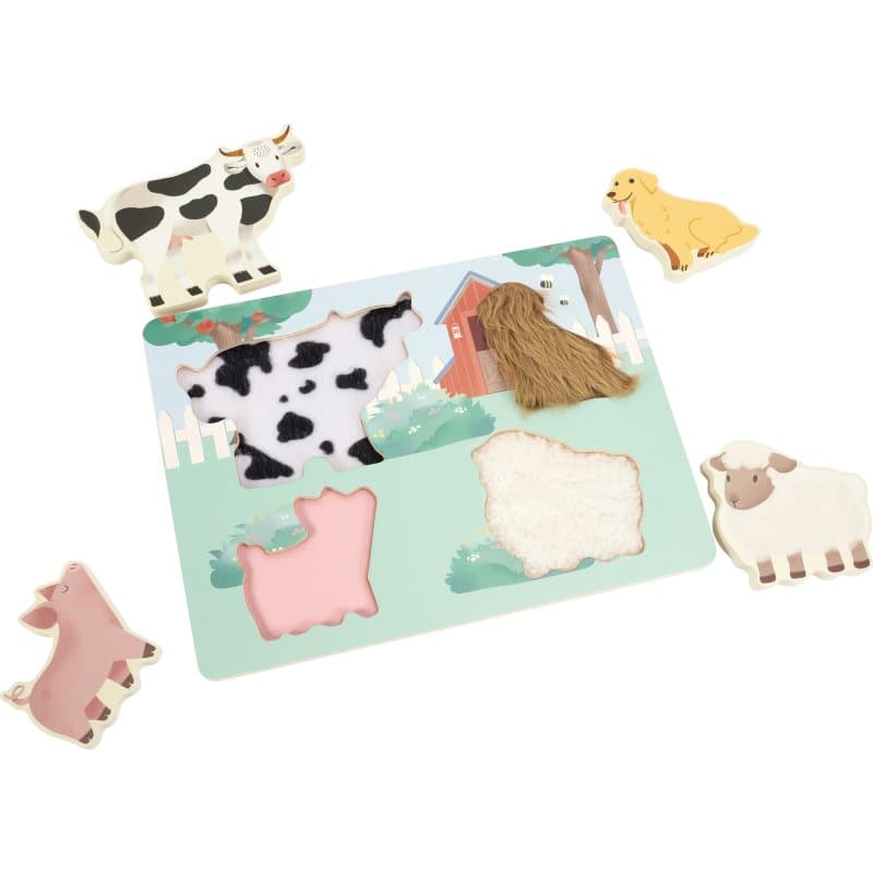 eliNeli Touching Puzzle Farm Activity Steckspielzeug aus Holz 12m+ 5 St.