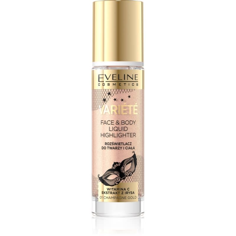 Eveline Cosmetics Variété flüssiger Aufheller Für Gesicht und Körper Farbton 01 Sparkling Wine Gold 30 ml