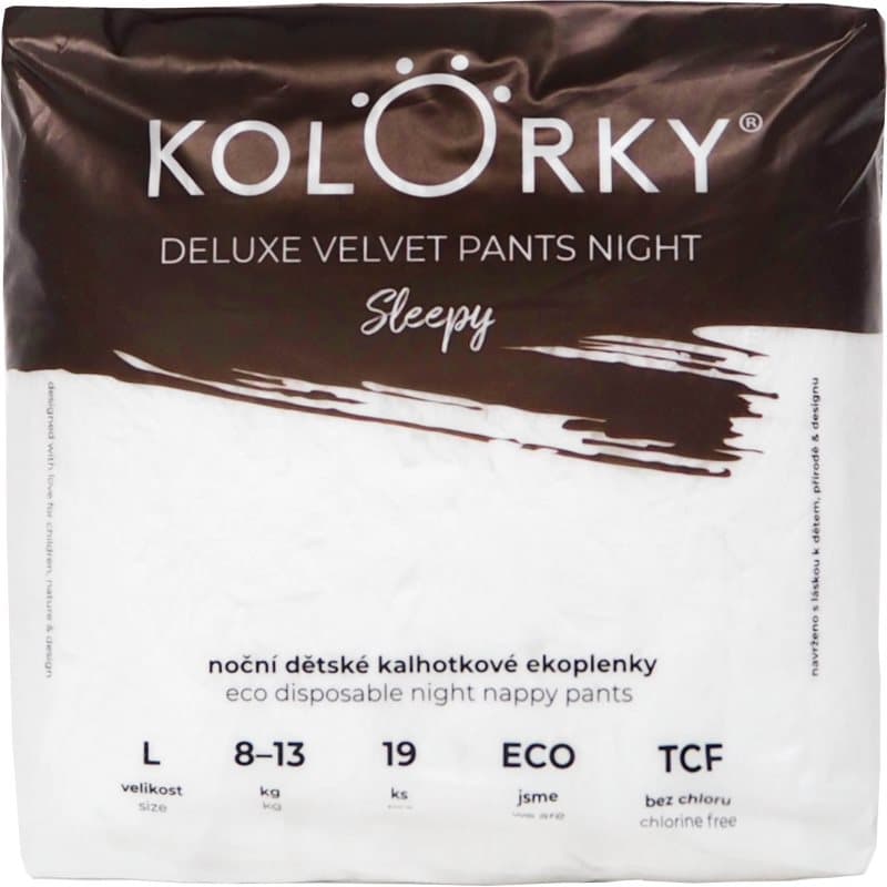 Kolorky Deluxe Velvet Pants Night Sleepy Einweg-Windelhöschen für die Nacht L 8-13 kg 19 St.
