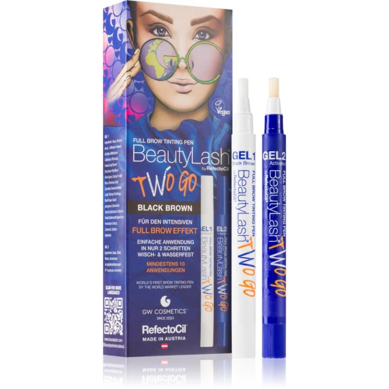 RefectoCil BeautyLash Two Go Farbe für die Augenbrauen Farbton Black Brown 2x15 ml