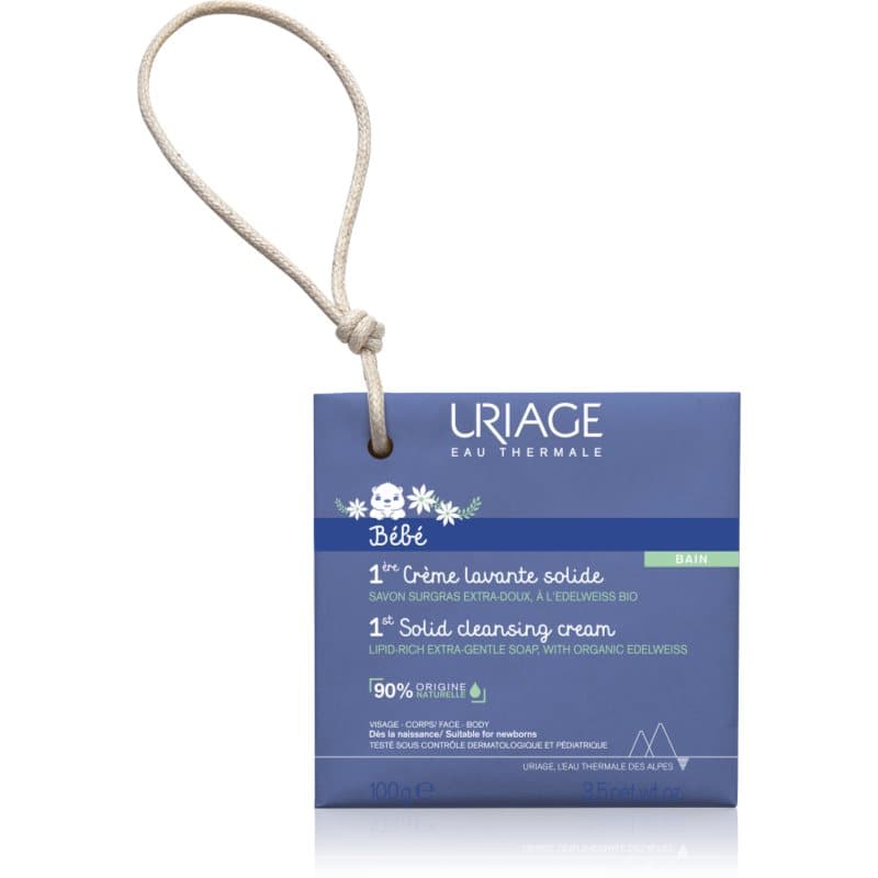 Uriage Bébé 1st Solid Cleansing Cream cremige Seife für sanfte und weiche Haut für Kinder ab der Geburt 100 g