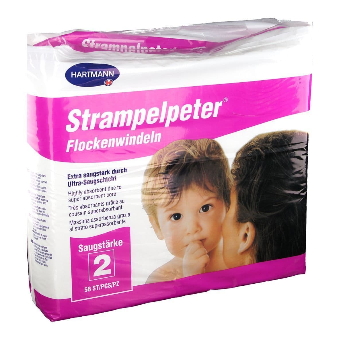 Strampelpeter® Flockenwindeln Saugstärke 2 Windeln 2x56 St weiss Unisex