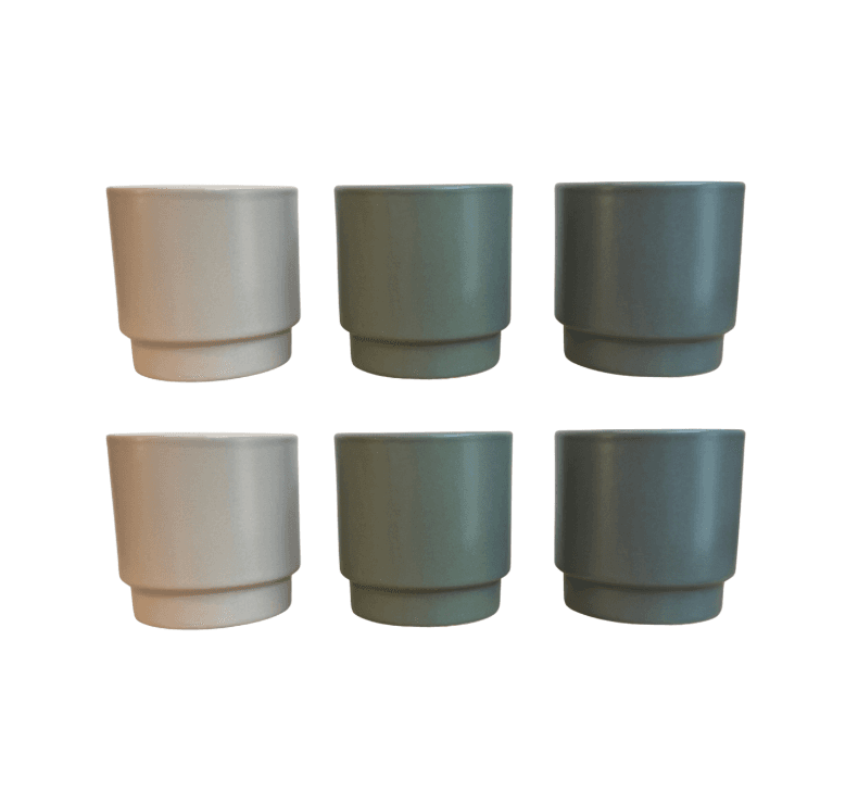 Mr Beam Blumentopf Set, matt (olive/grau/petrol), 6er Pack