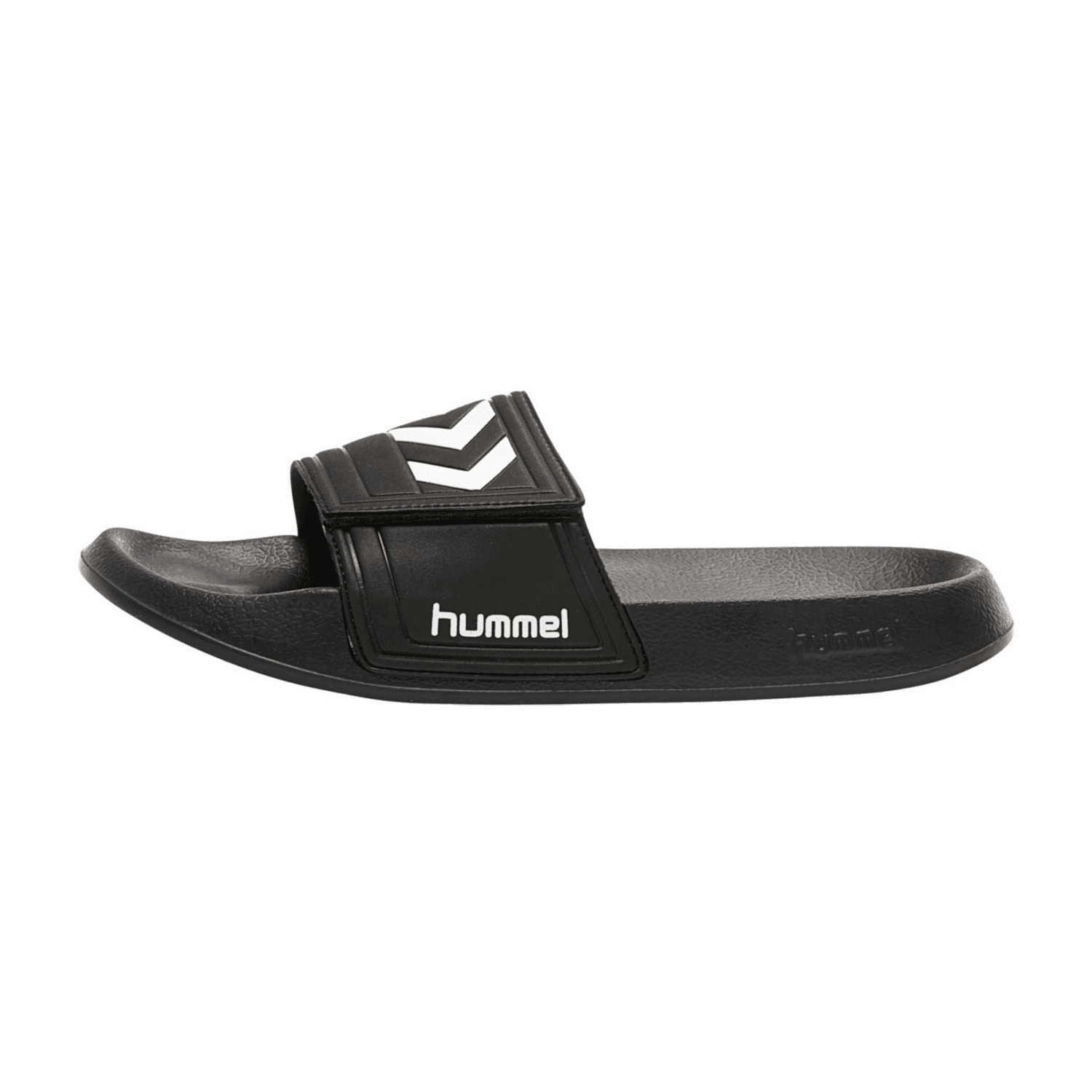 Hummel Larsen Badelatschen mit Klettverschluß black 47 für Herren, schwarz, Größe 37 EU