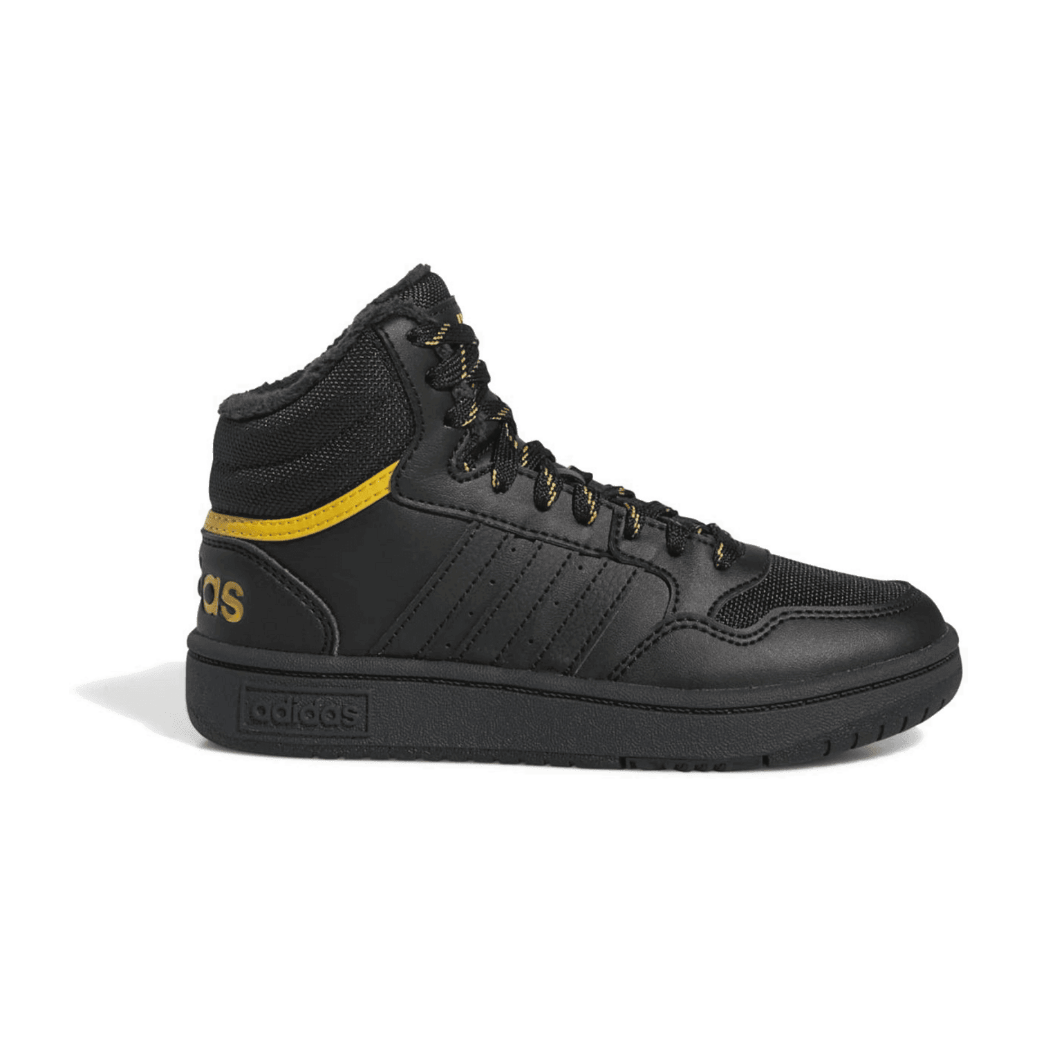 adidas HOOPS MID Black für Kinder, schwarz, Größe 36 ⅔ EU / 4 Kids UK
